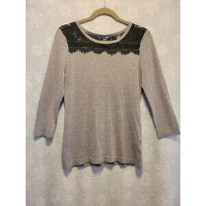 Women Med Sweater Gray Black Whimsigoth Witchy Goth Emo Mystical  Fairy Lace